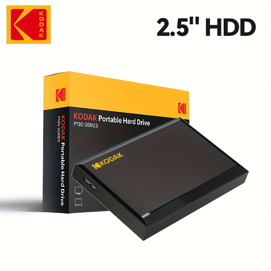 Image of Kodak 500gb/1tb/2tb External Hard Drive, Plug-and-play, Portable Hard Drive, With A Transmission Speed Of 130mb/s, Compatible With Laptops, Pcs, , Ps4, Xbox