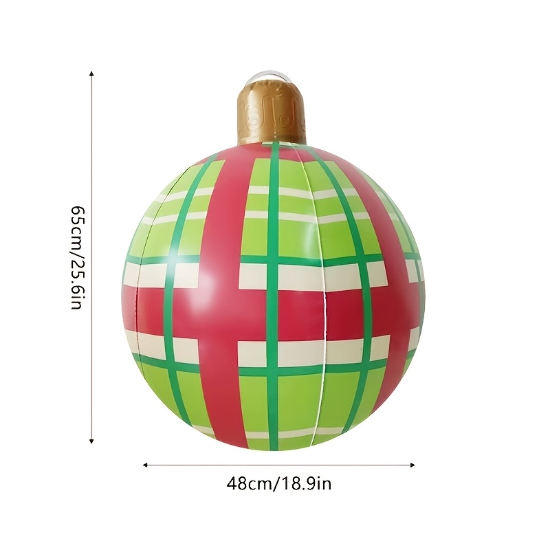 TEMU 1pc Red And Christmas Inflatable Decorative Ball, Christmas Holiday Ornament, Decorative Ball, Spherical Ornament For Christmas, Easter, New