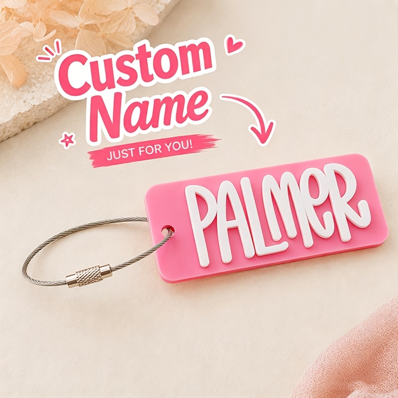 TEMU [custom] 1pc Personalized Letter Keychain, Custom Keychains/luggage Tags, Backpack Keychain Charms, Water Bottle Additions, Lunch Bag Additions,