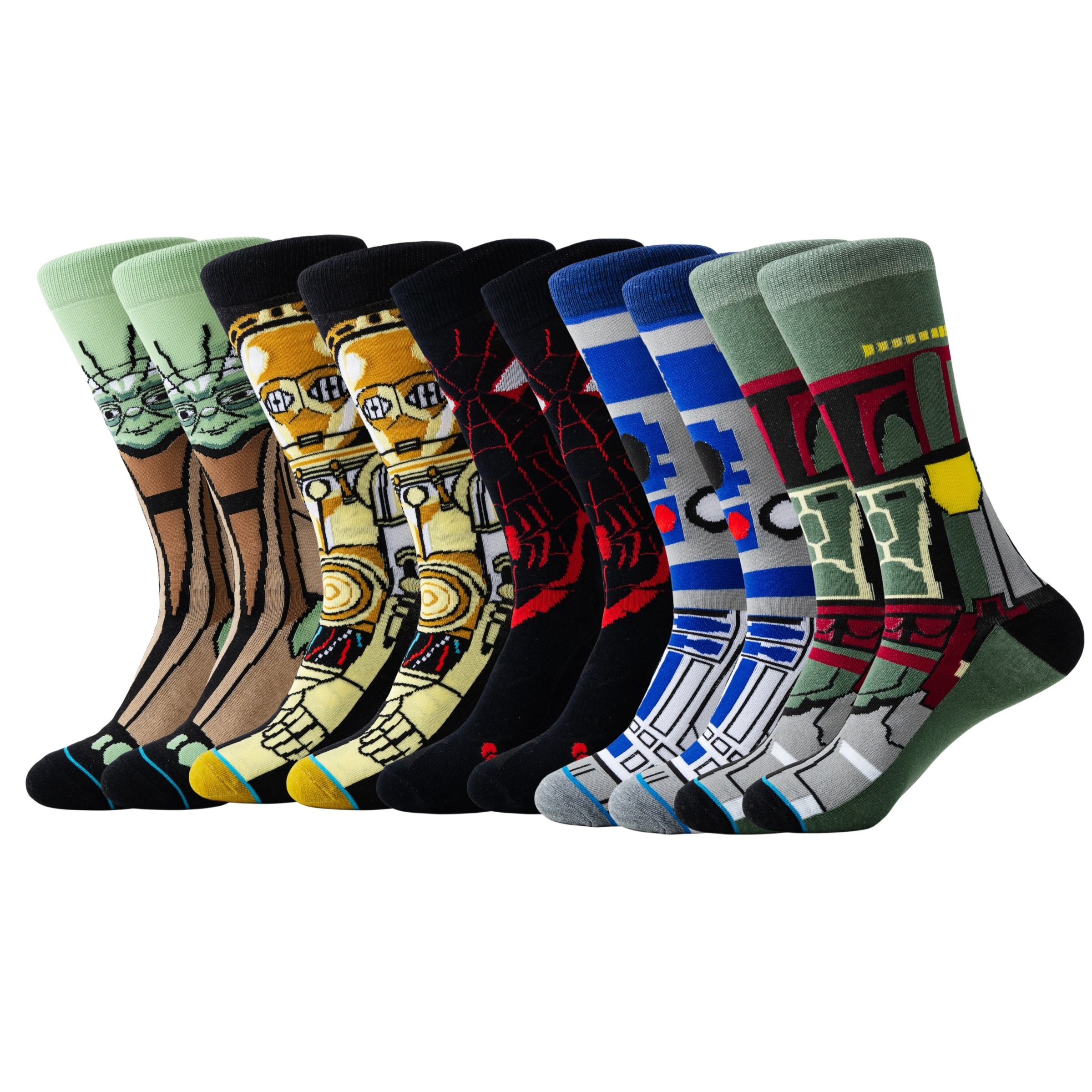 Men's Cotton Novelty Socks With Cartoon Pattern, Funny Casual Crew Golf  Socks