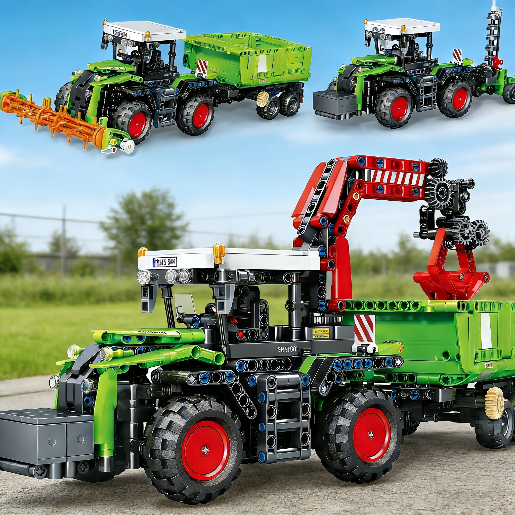 1481pcs Farm-themed Building Block Set, Featuring -in-one Design Of Tractor And , As Well As Truck And Construction Vehicle Models, Perfect For , Collection, And Gift