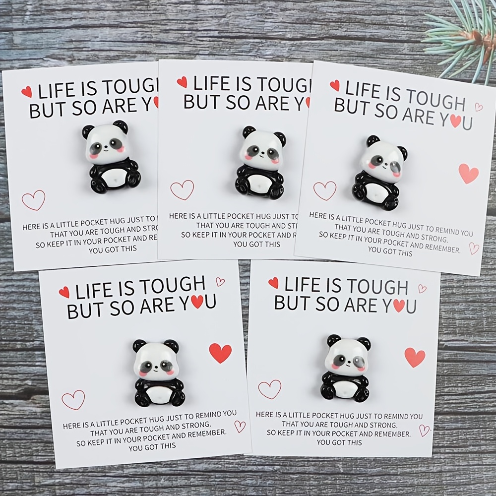 

5pcs Cute Resin Pocket Hugs - Fashionable Gift For Lovers, " Tough But So Are You" Inspirational Message