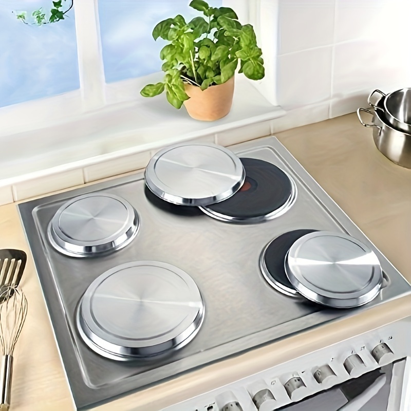 

4-piece Stainless Steel Stove Covers Set - Kitchen Stove Top Cover, Easy To Use, 4 Pieces For Cooking