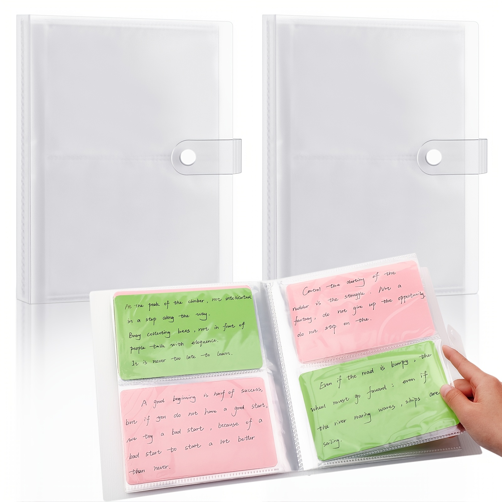 Bercoor 3x5 Index Card Holder Binder With 120 Sleeves | Holds 240 Cards,  Organizer For Study Notes, Recipes, Photos Study Recipe Card Organizer With  Elastic Band