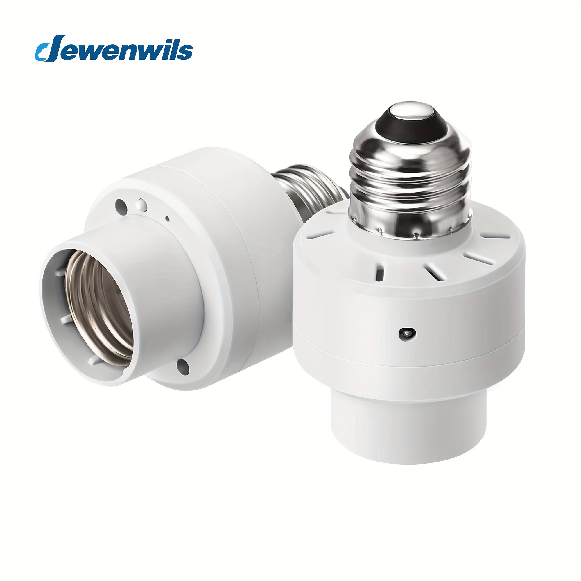 

Dewenwils 2pcs E26 Light Sockets With Time And Automatic Sensor, Light Socket Adapter For Candelabra, Porch Light - Hsls02b