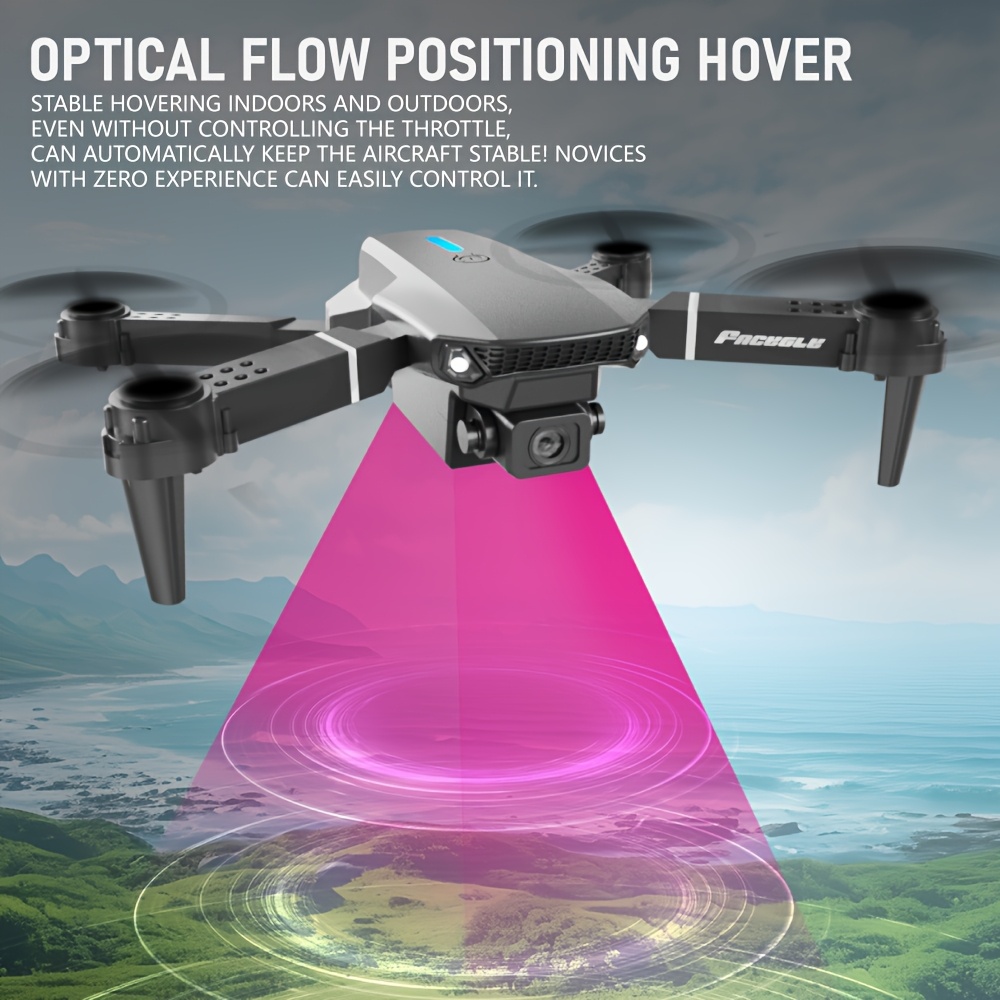 Zestaw z Jedną Baterią E88 Czarny/Szary, Dron z Optycznym Płynem Hoveru, Pilot Zdalnego Sterowania, Start Jednym Przyciskiem, 360° Obrót i Zdjęcia, Niedrogi Podstawowy Dron, Idealny Prezent na Urodziny dla Chłopców, Fotografia Lotnicza,Latanie Rekreacyjne,Lekki Dron,Kompaktowa konstrukcja,Stabilny Lot,Trwała Konstrukcja,Pojedynczy Klucz Start,Prezent Technologiczny,Dron dla Hobbystów