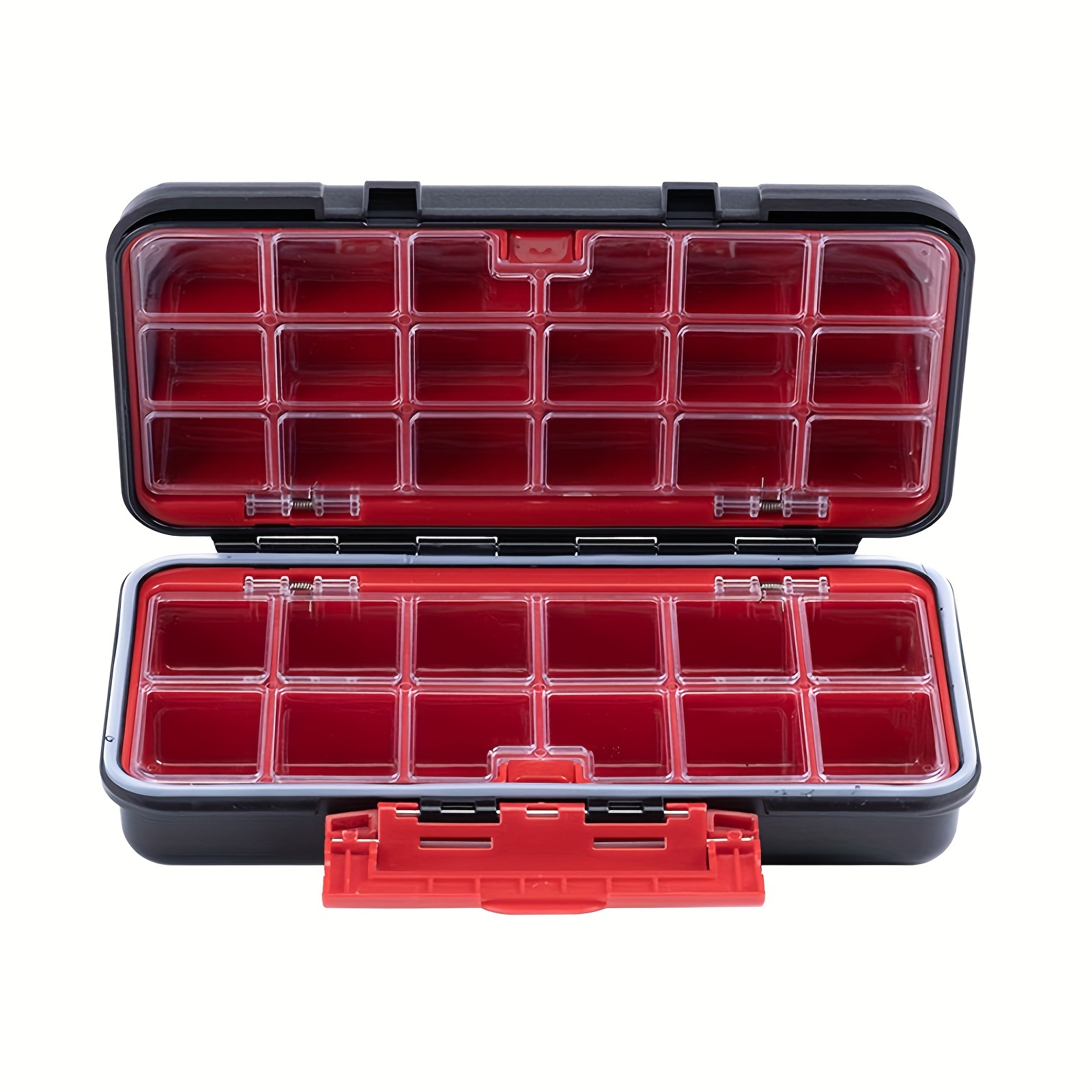 2pcs Fishing Tackle Box Plastic Box with Two Layers Tackle Box Organizer  with Removable Dividers Small Parts Organizer Tackle Box for Fishing Tackle
