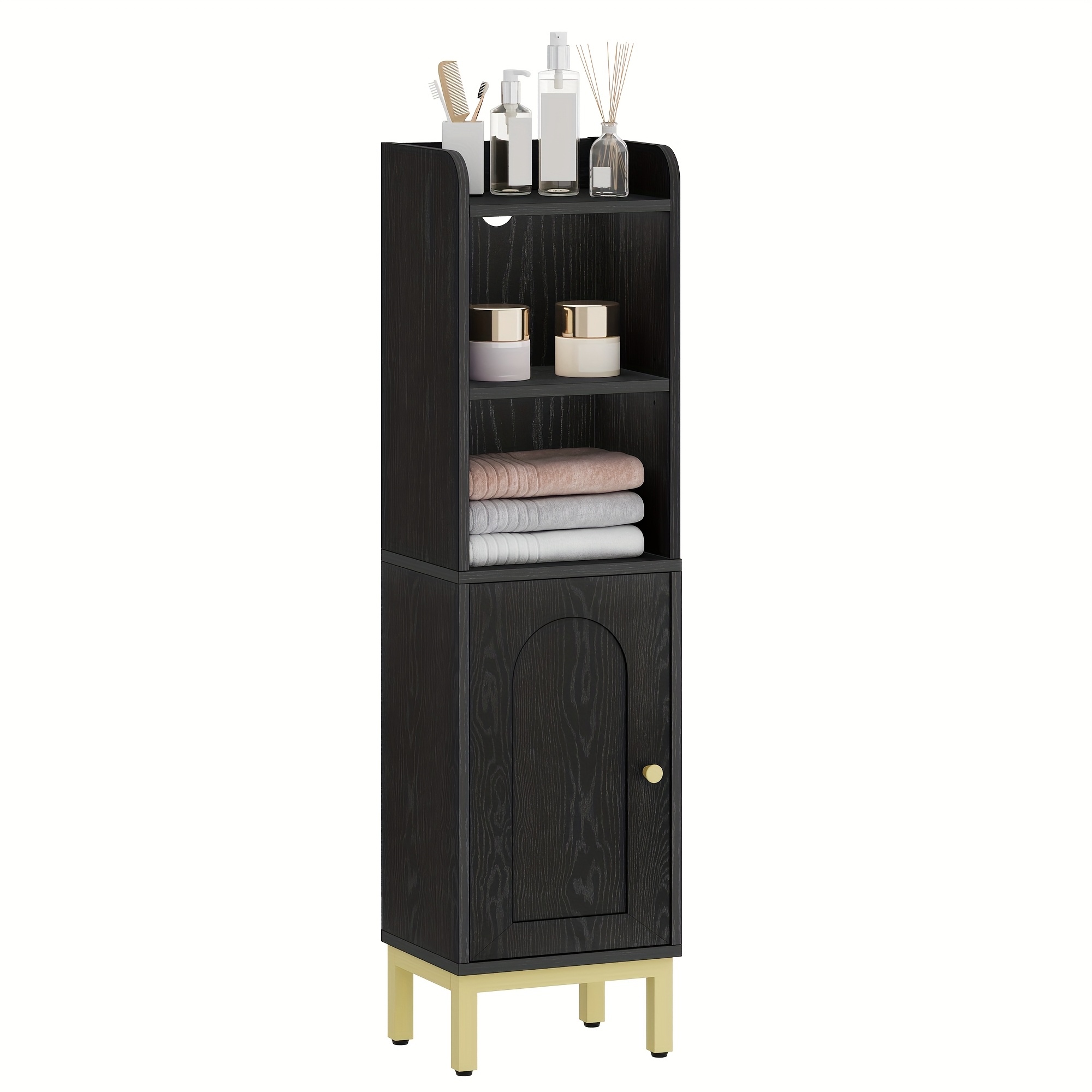 E-shop Badezimmerschrank, Toilettenschrank, Badezimmerschrank, Schmales Badezimmerregal, Verstellbares Regal, Platzsparend, Geeignet für kleine Räume,