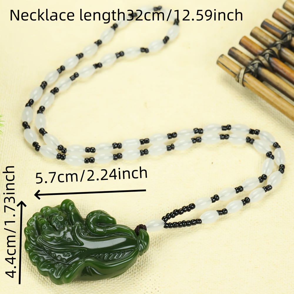 Natural Stone Ethnic Style Pendant Necklace, Prosperity Symbol