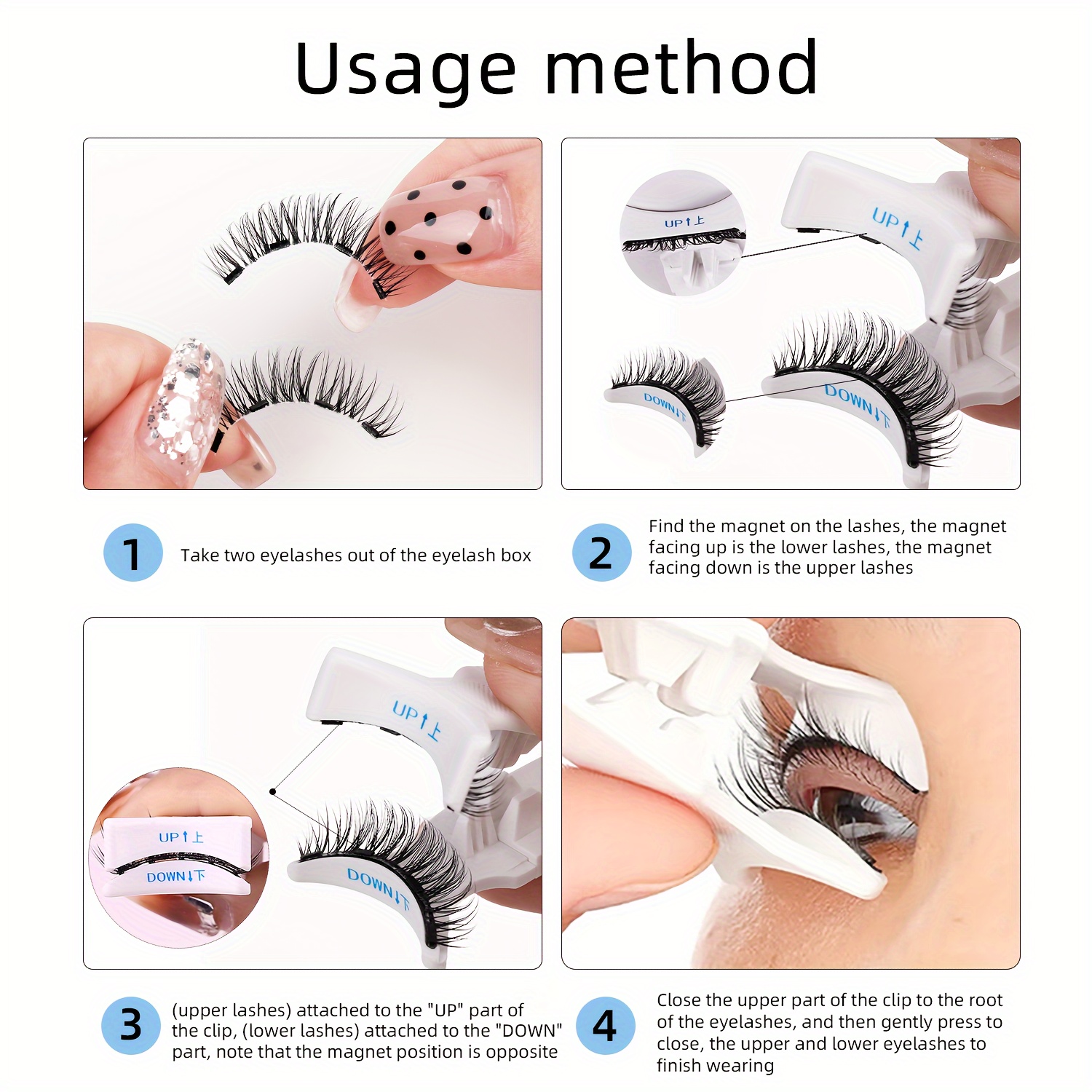 

Magnetic False Eyelashes Set With Applicator - Volumizing 3d Magnetic Lashes, Quantum , Multi-pair Pack, Glue-free Eyelashes With Easy Application Method