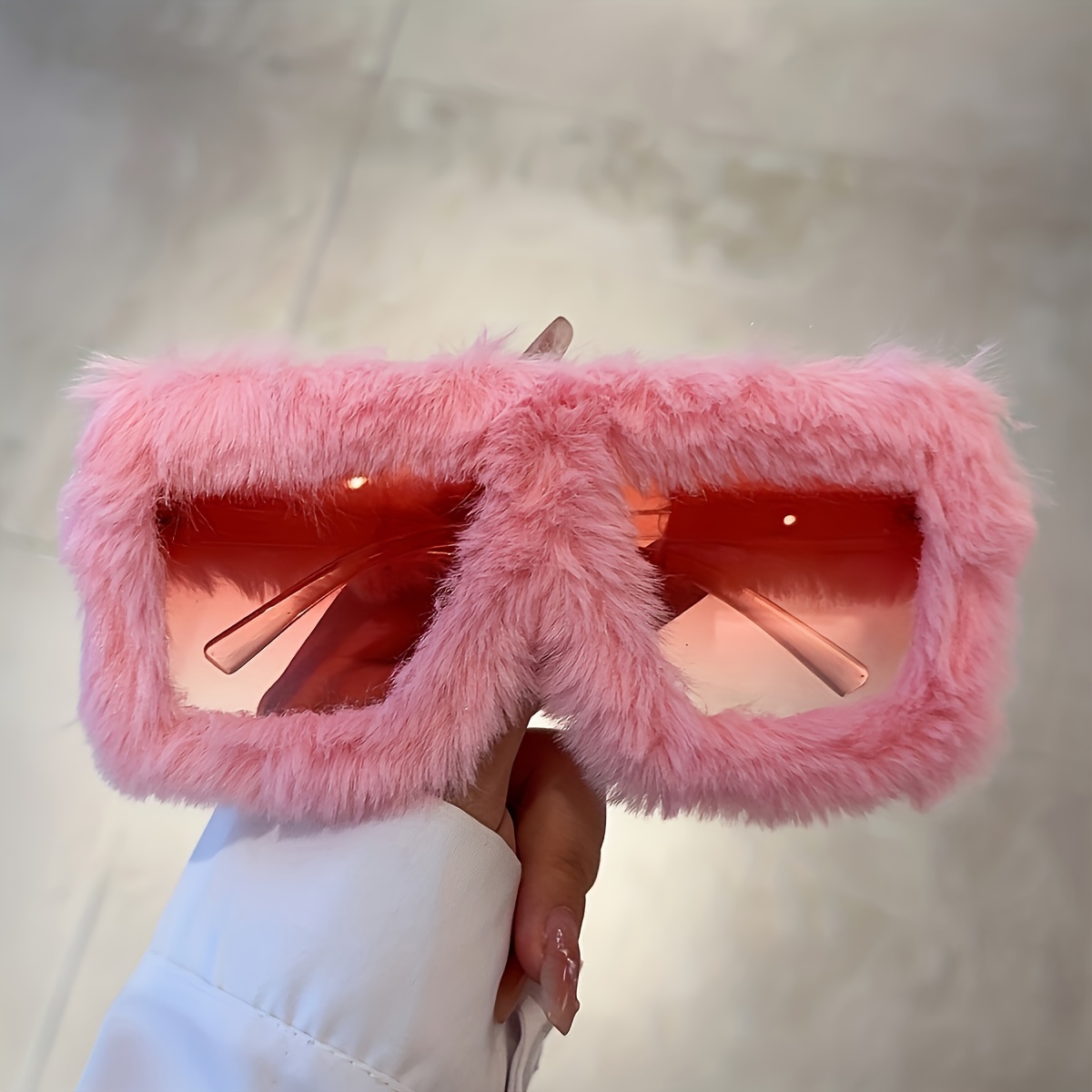 

Y2k Oversized Square Plush Fashion Glasses For