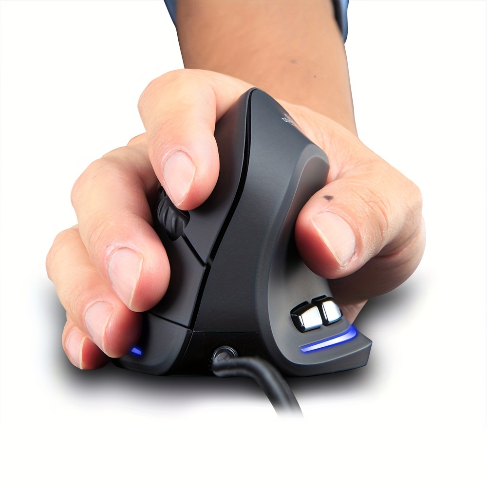 Wired Vertical Ergonomic Mouse Featuring 4 Adjustable DPI Settings, Reaching Up to 3200 DPI, Equipped with 6 Buttons And LED Optical Technology, Suitable for Desktops, Macs, Pcs, Laptops, And Gaming, Model ZELOTES T-20