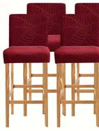 4 6pcs large maple leaf jacquard texture stretch low stool covers spandex removable and washable low back chair protection covers friendly to pets suitable for home kitchen hotel