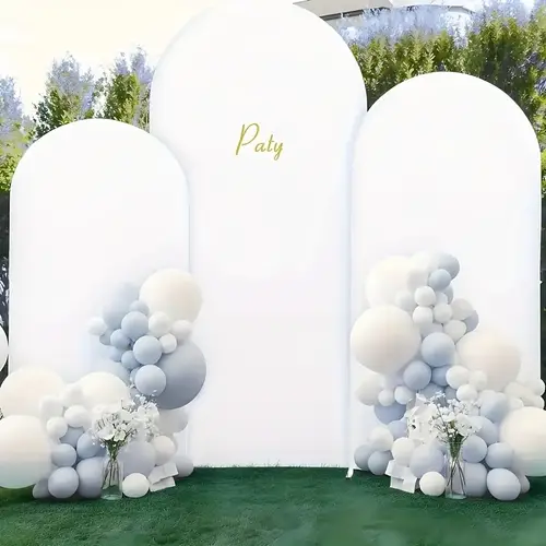 set 3pcs wedding arch cover elastic force spandex arch stand covers for round top backdrop stand covers for parties weddings birthday banquet event decoration arch stand stands not included