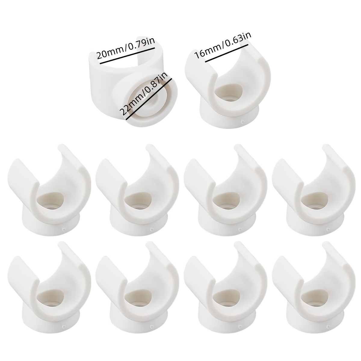 Pex Pipe Clamp Hanger Holder, 10pcs Multi-model Pex Clamp For Pvc Water Hose And Pipe Hose Hanger Clamp Bracket Support Bracket Socket, White Plastic Clamp Tool