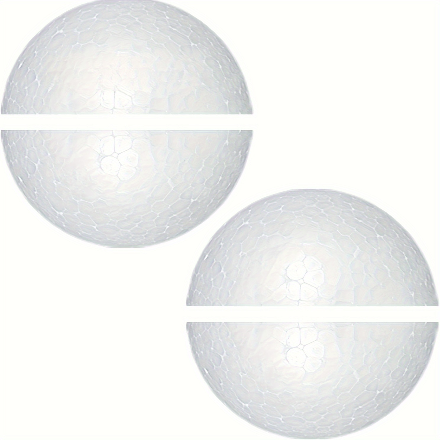 

Lot de 4 demi-sphères en mousse blanche - Grandes boules lisses en mousse solide de 5,91 pouces pour l'artisanat DIY, les projets scolaires et l'artisanat à la maison