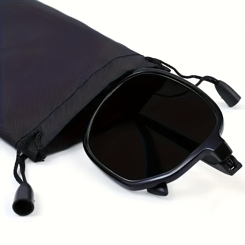 

10pcs, Simple Black Glasses Pouches, Portable Sunglasses Storage Bags, Eyewear Drawstring Bags