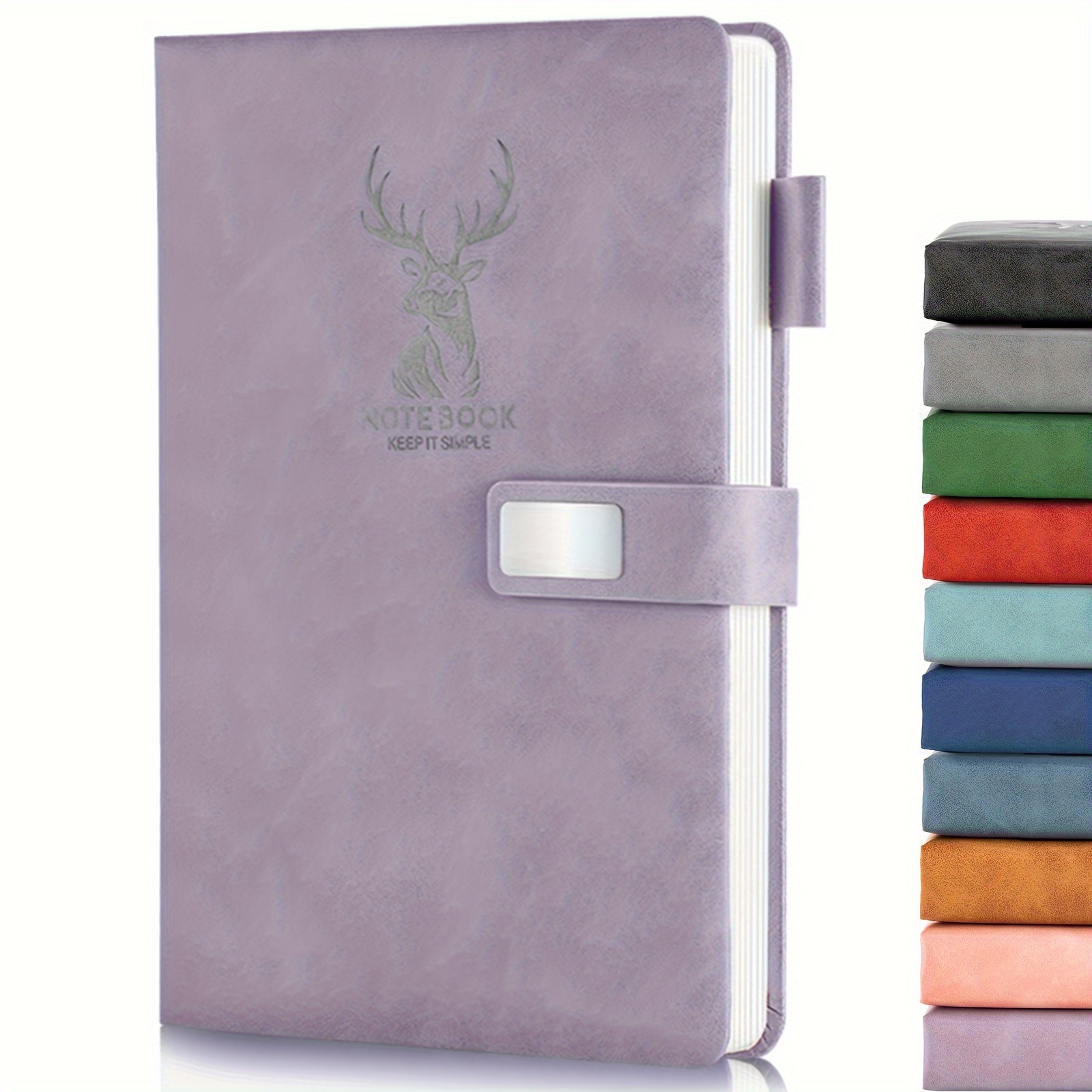 

A5 Hardcover Lined Notebook With Magnetic Closure And Pen Loop, 180 Pages - Ideal For Journaling, Office, School, Business Writing & Note-taking, Unisex, 8.2" X 5.7