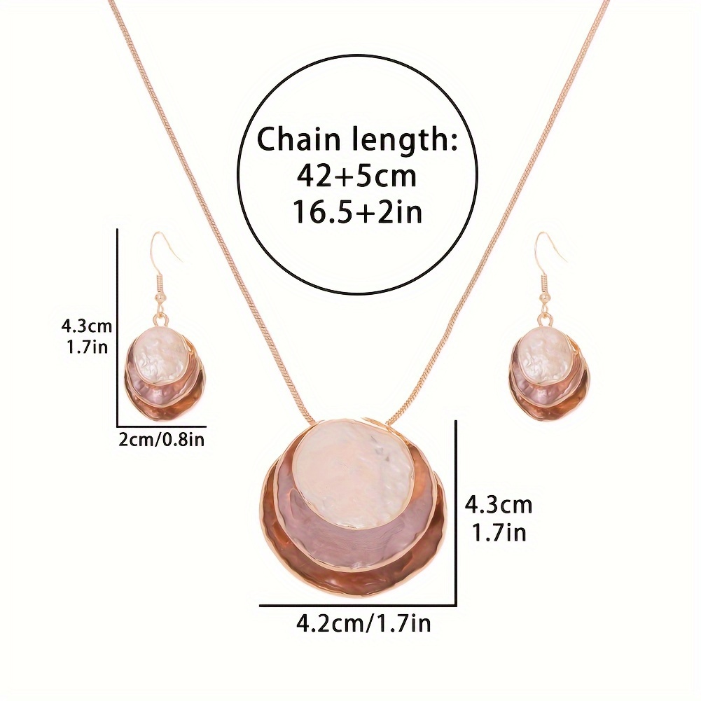 Geometric Pendant Necklace & Earrings Set - Romantic Gift Idea