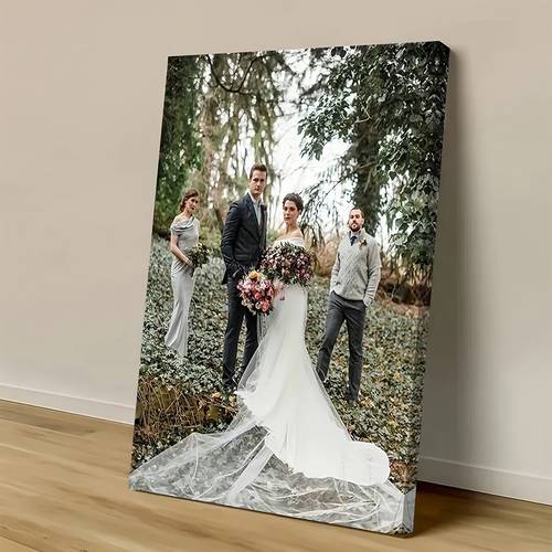 2d flat 1 photo canvas wall art personalized picture poster suitable for weddings birthdays graduation gifts photo backsplash for office decor frameless panel with your own photo online