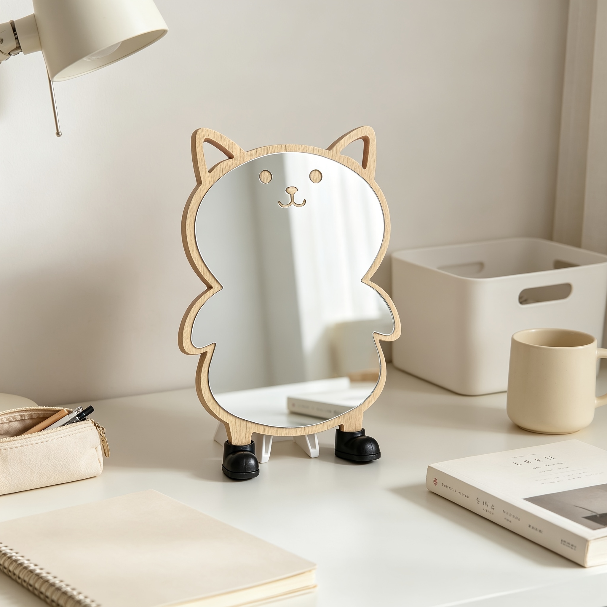 Cute Cat Mirror for Home and Dormitory