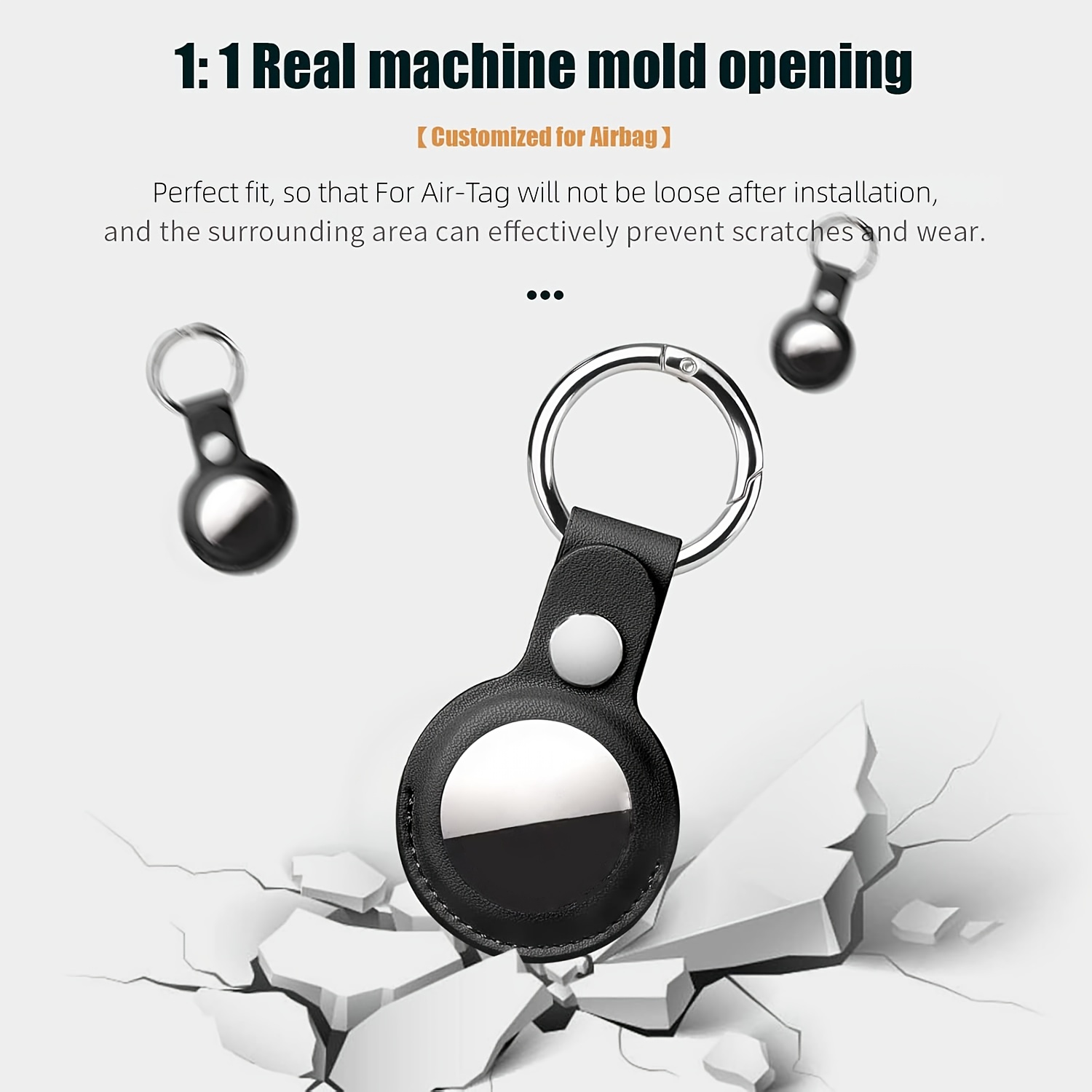 2 Pack AirTag Protective Cases - Waterproof Cover With Key Ring