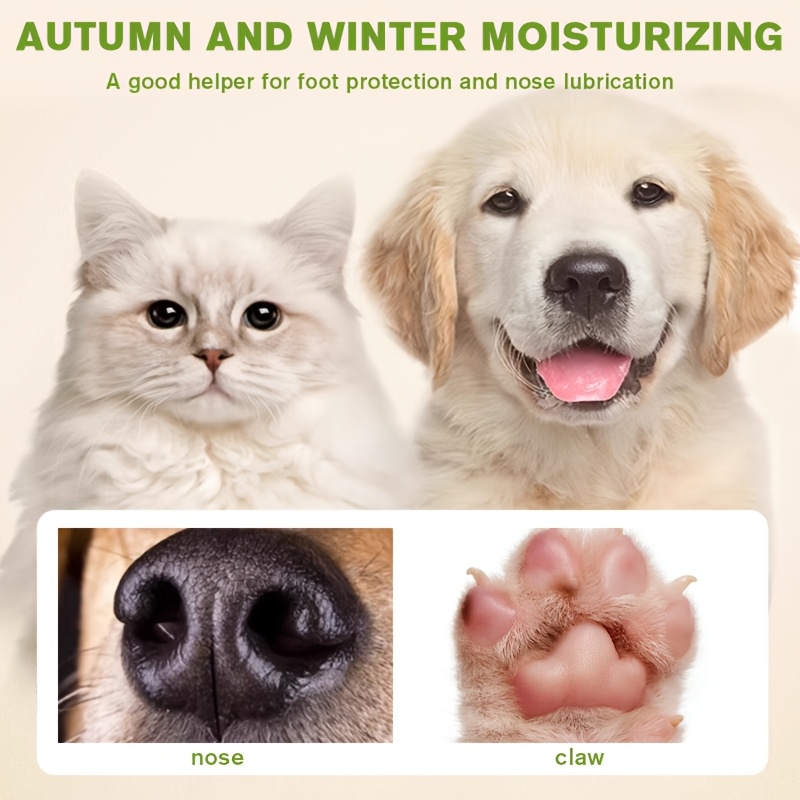 40G Pet Paw And Nose Care Stick, Plant Extracts, Preventing Paw Cracks, Keeping Paws Soft And Moist, Forming a Barrier for Your Beloved Pet'S Health, Suitable for Cats And Dogs, Portable, Powerful Moisturizing, Deep Nourishment, Pet Skincare