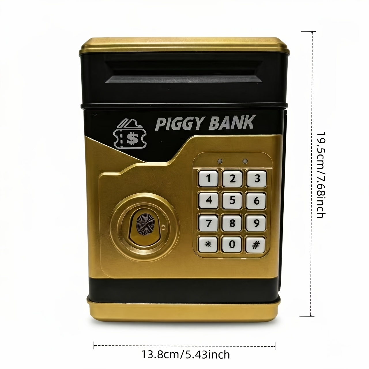 electronic money   ages 3 with password lock simulated fingerprint button atm style automatic cash intake large capacity   resistant coin bill saving box financial literacy educational toy gift for boys girls ideal