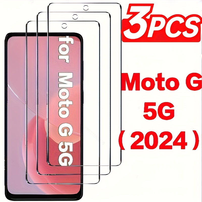 3 Pack Tempered Glass Screen Protector For Motorola Moto G 5G 2024 | 9H Hardness Anti-Fingerprint HD Clear Film