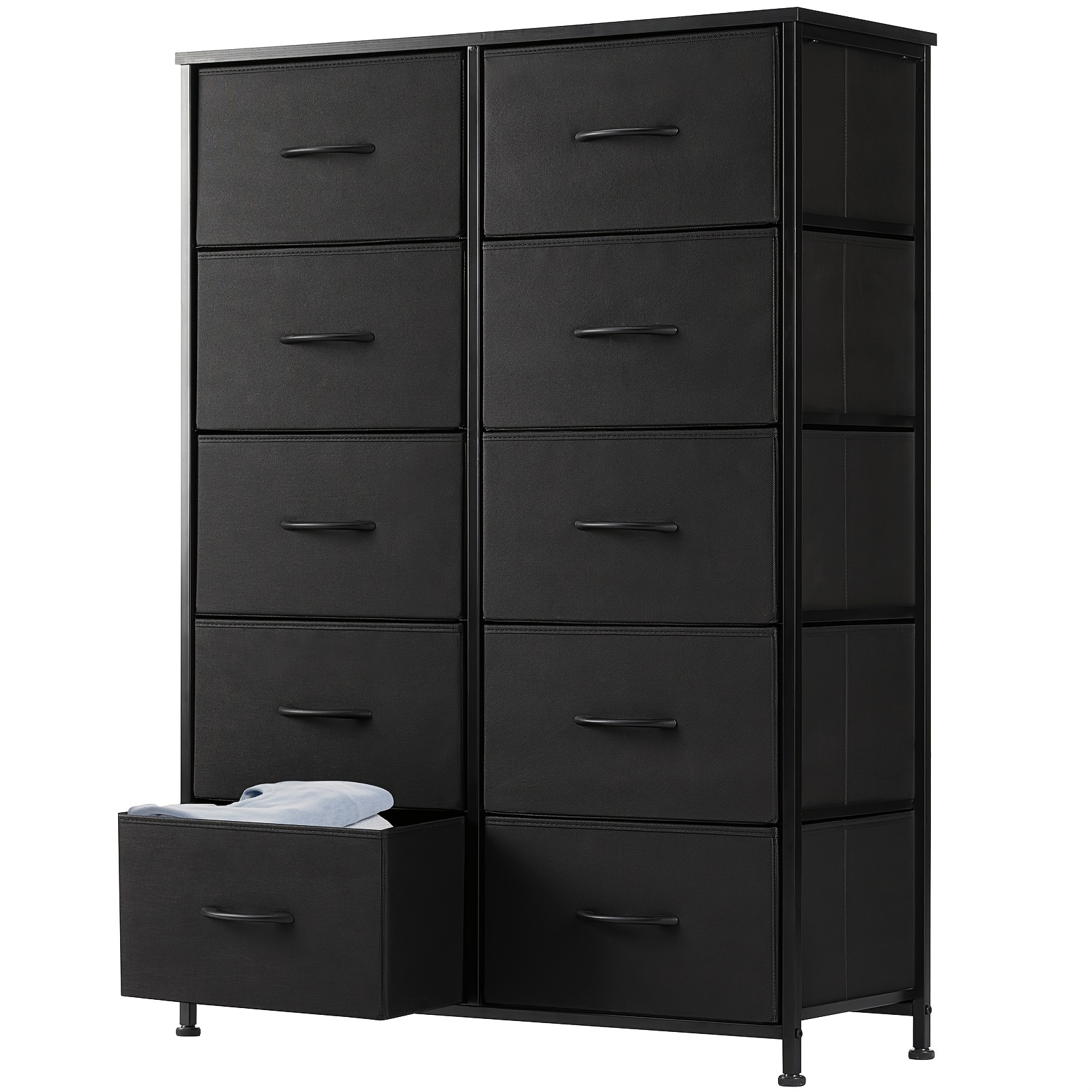 

Dresser For Bedroom With 10 Drawers, Tall Dresser Chest Of Drawers, Chest Of Drawers With Steel Frame, Fabric Dresser Storage Tower For Closet, Hallway, Living Room, Entryway