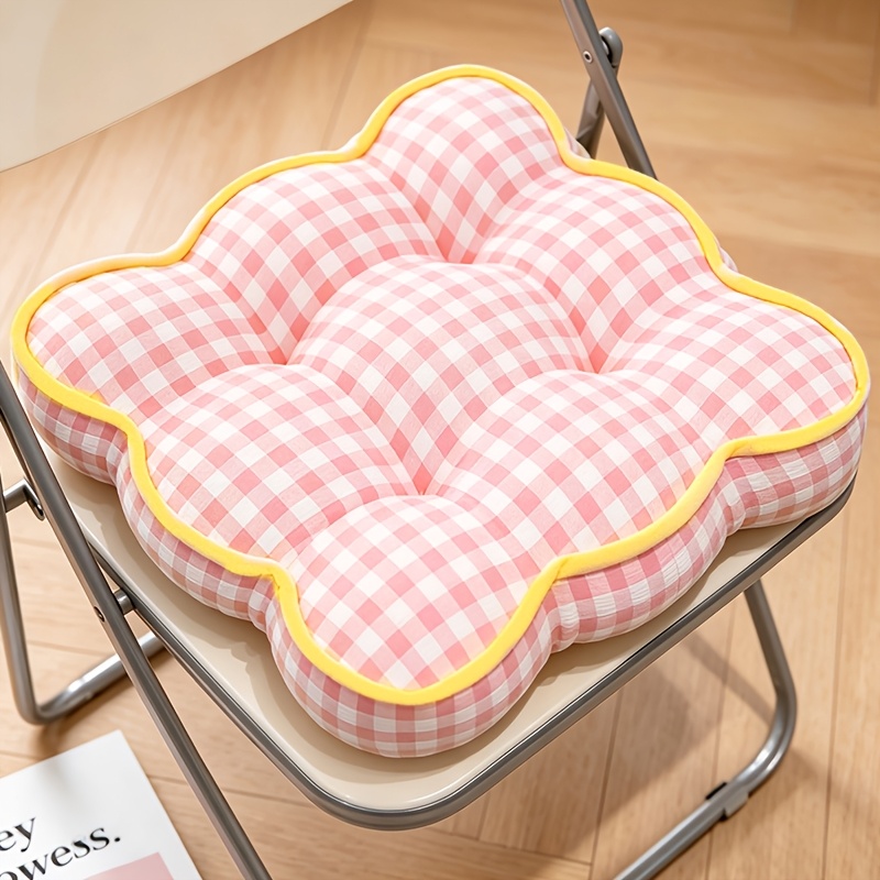 TEMU Cojín de a cuadros frescos estilo Ins, cojín de asiento engrosado, para todas . Ideal para uso en el hogar, y el aula de . , hipoalergénico,