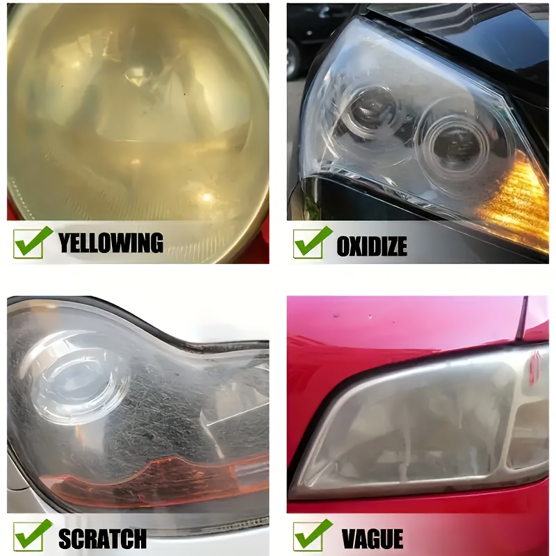 Universal Headlight Restoration Paste 140g Kit for Automotive Headlamp Polishing, Waxing, and Scratch Removal