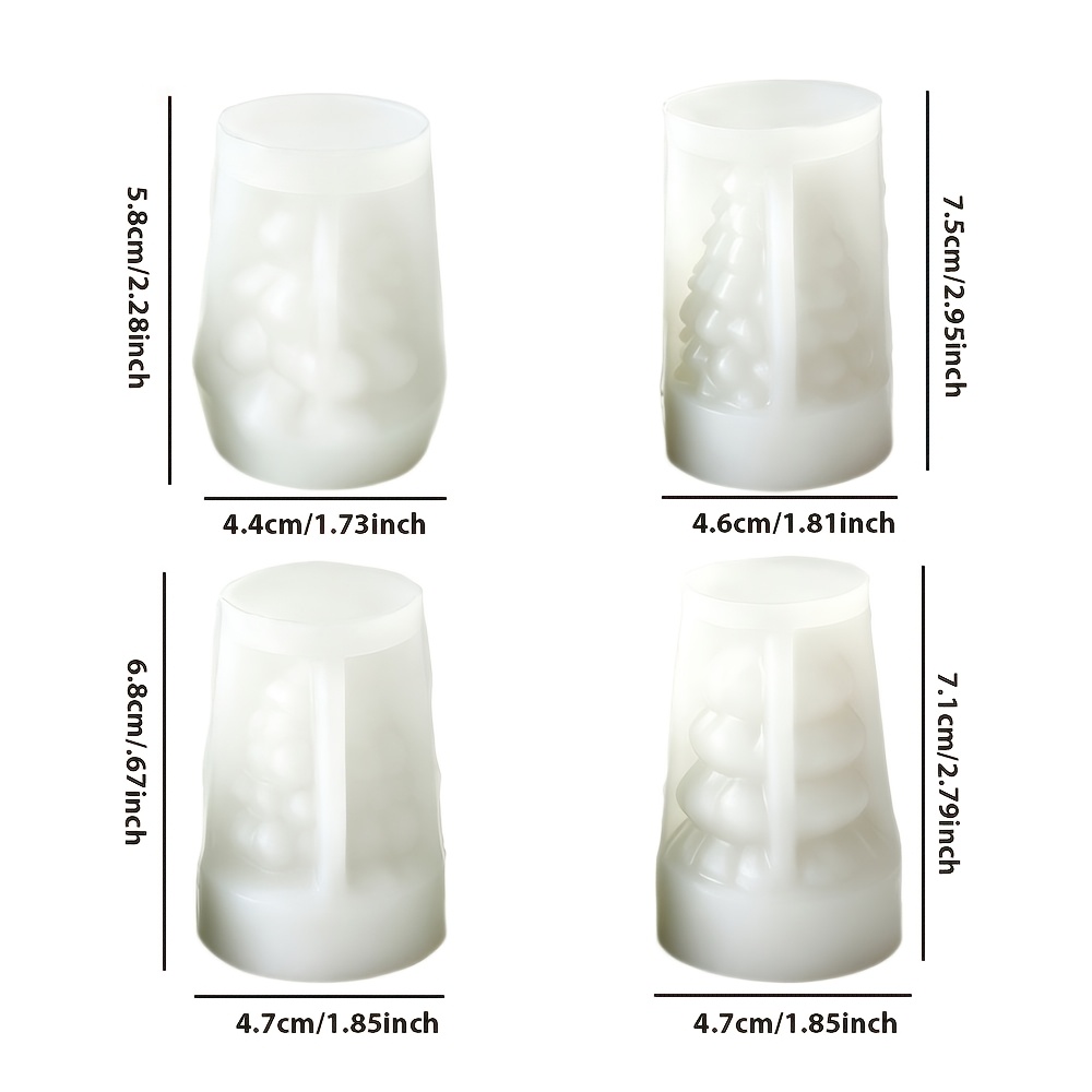 TEMU 4pcs Christmas Tree Mold Set, Mini Handmade Candle Mold, Christmas Table Decorations, Aromatherapy Mold, High Quality, Easy Demolding, For