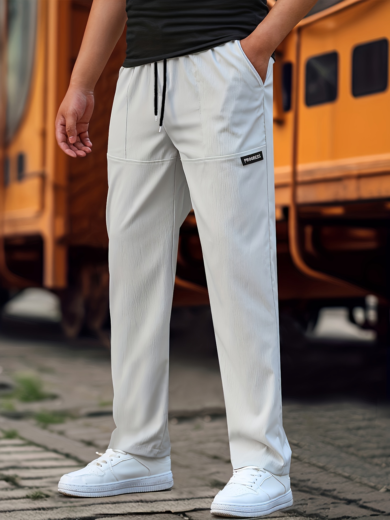 Men's Casual Joggers, Chic Waist Drawstring Sports Pants For Fitness  Basketball