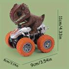1pc cool dinosaur toy car 360 rotatable off road stunt vehicle durable plastic dinosaur design friction powered for no battery needed