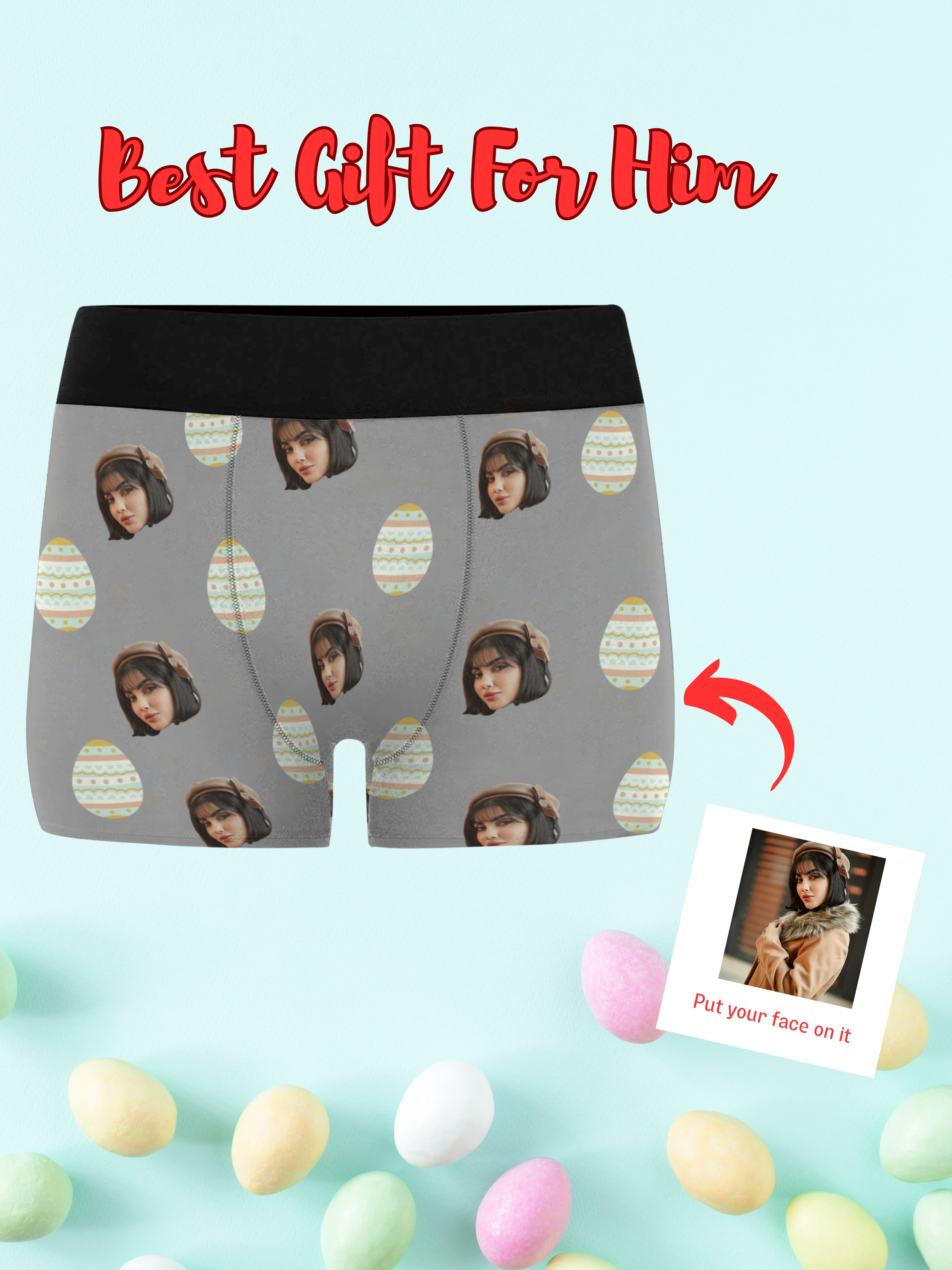 Custom Personalized Pattern Face Men's Boxer Briefs Funny - Temu