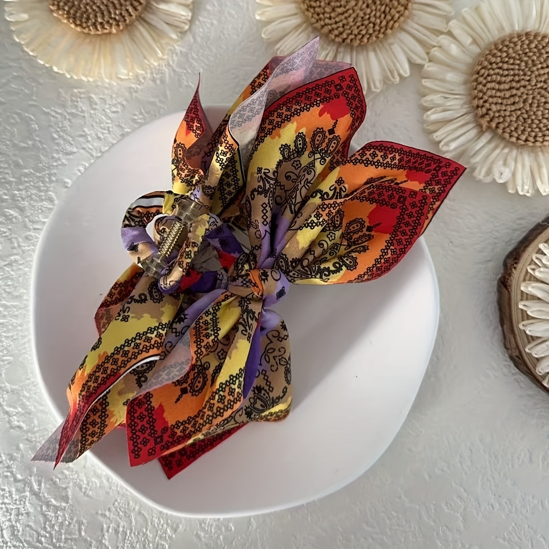 Image of 1pc French Retro Temperament High-end Flower Hair Clip Ab Type Back Of Head Bun Shark Clip Women's Hair Styling Claw Clip Headwear
