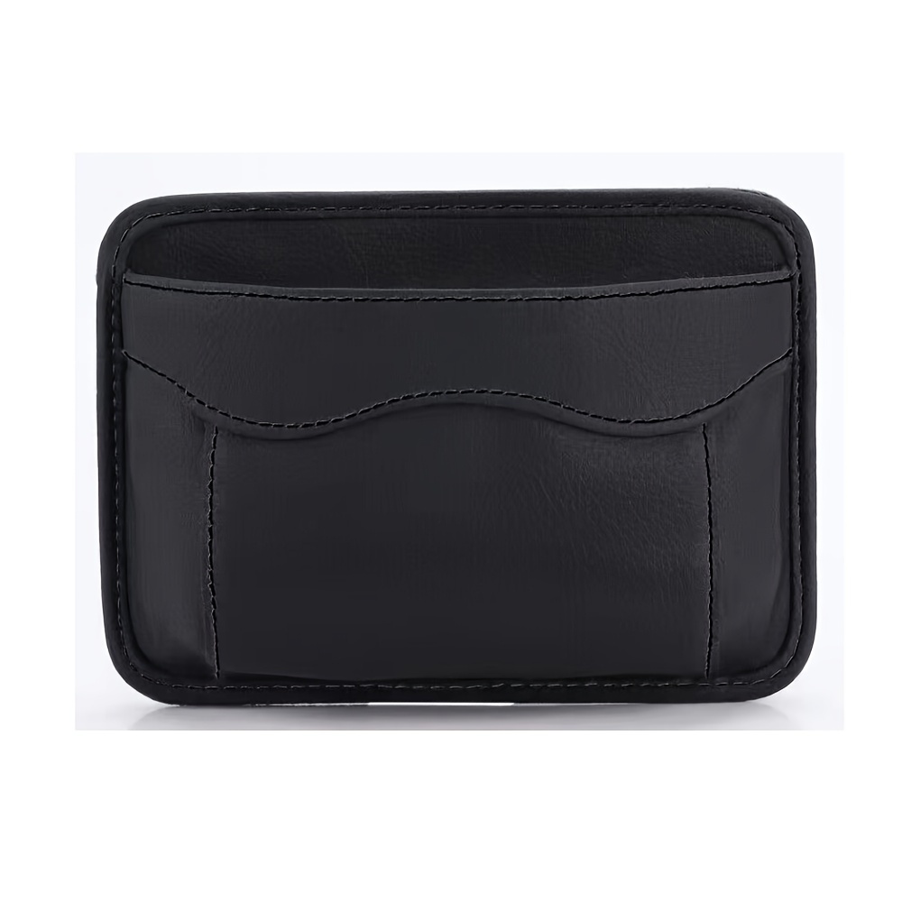 TEMU Pu Leather Car Organizer, Vehicle Storage Bag With Adhesive, For Seat Filler, And Dashboard Hanging Pouch For Phone And Accessories