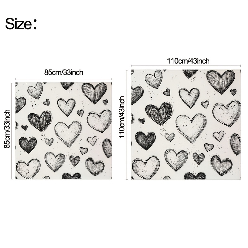 TEMU Tovaglia quadrata da 1 pezzo con cuore disegnato a per San Valentino, decorazione da per matrimoni, feste, decorazioni per le vacanze, cucina, ,