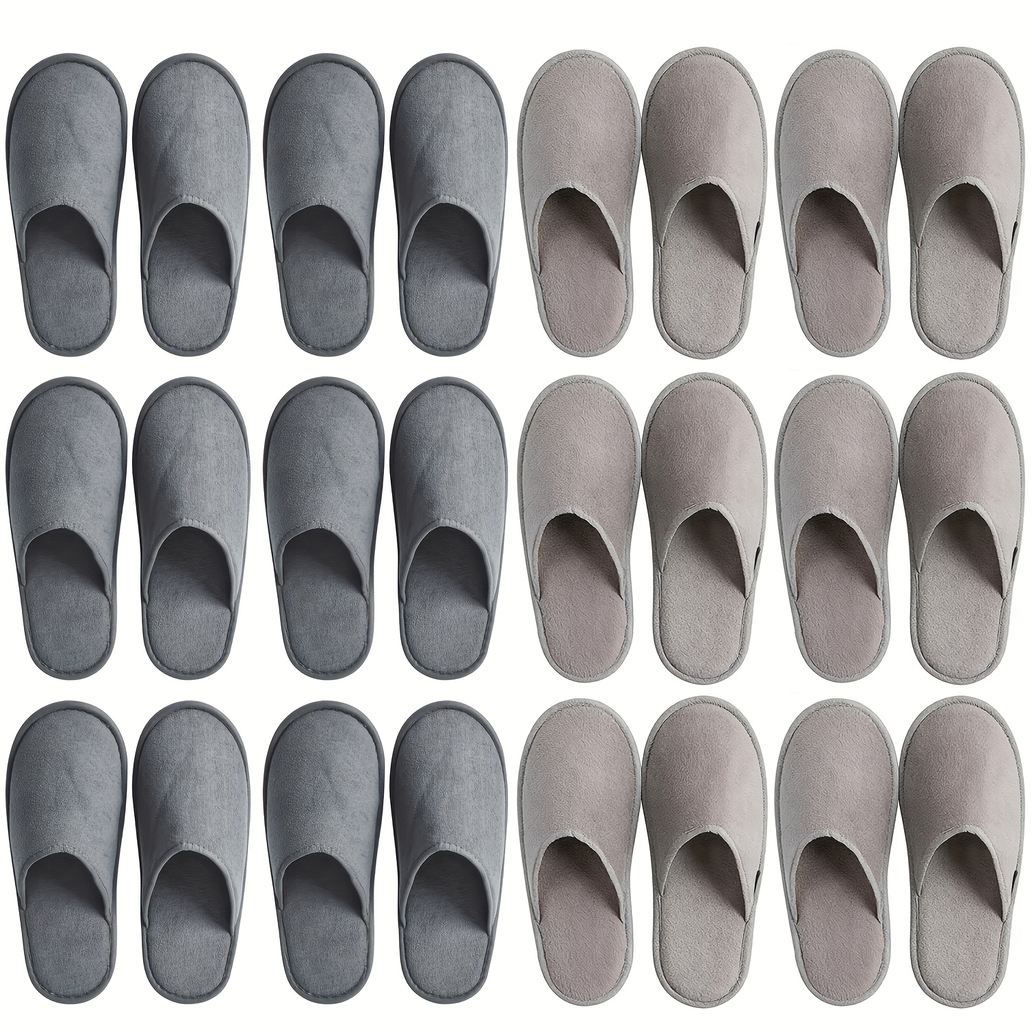 TEMU 12 Paires de Pantoufles Jetables Couleurs Assorties, Semelle Épaisse, Confortables et pour Pantoufles de Spa, Pantoufles d'Hôtel, Pantoufles de