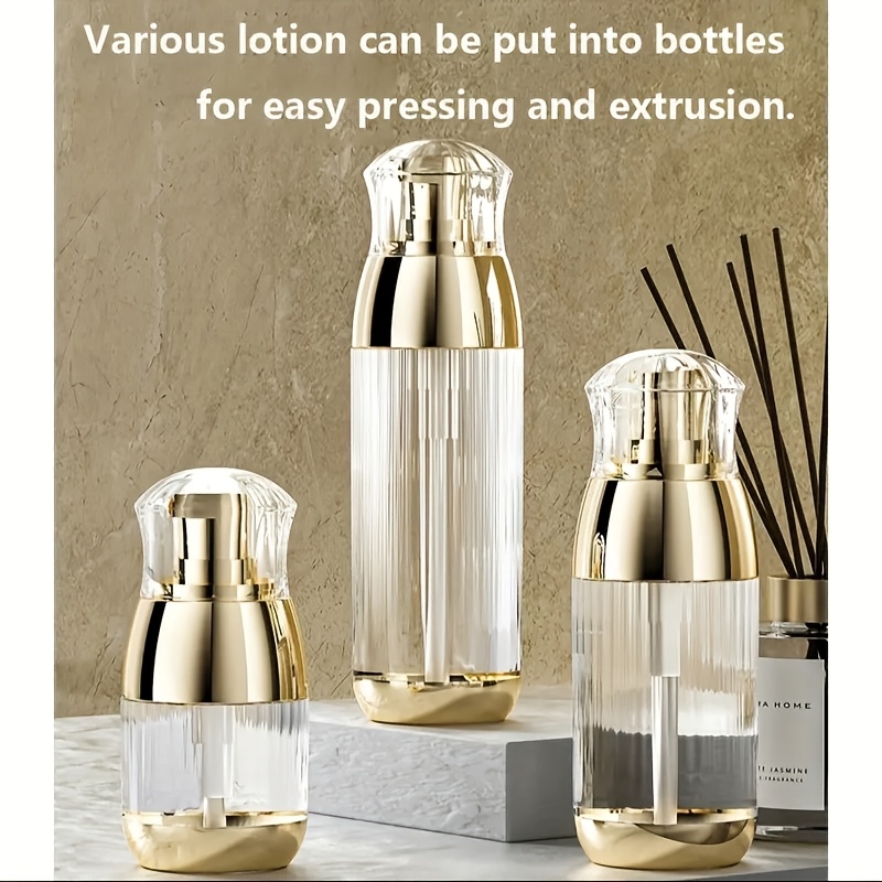 TEMU 3pcs Set Is Convenient For Travel. High--type Pump Head, Individually Packaged With Toner, Lotion, Etc. Very Suitable For Long And Short Business Trips, A Must-have For Everyone