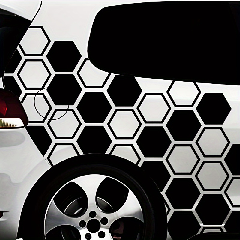 

20pcs Honeycomb Jdm Sports Competition Style Decoration Vinyl Creative Fun Car Stickers Truck Laptops Windows Glass Water Cups, Etc
