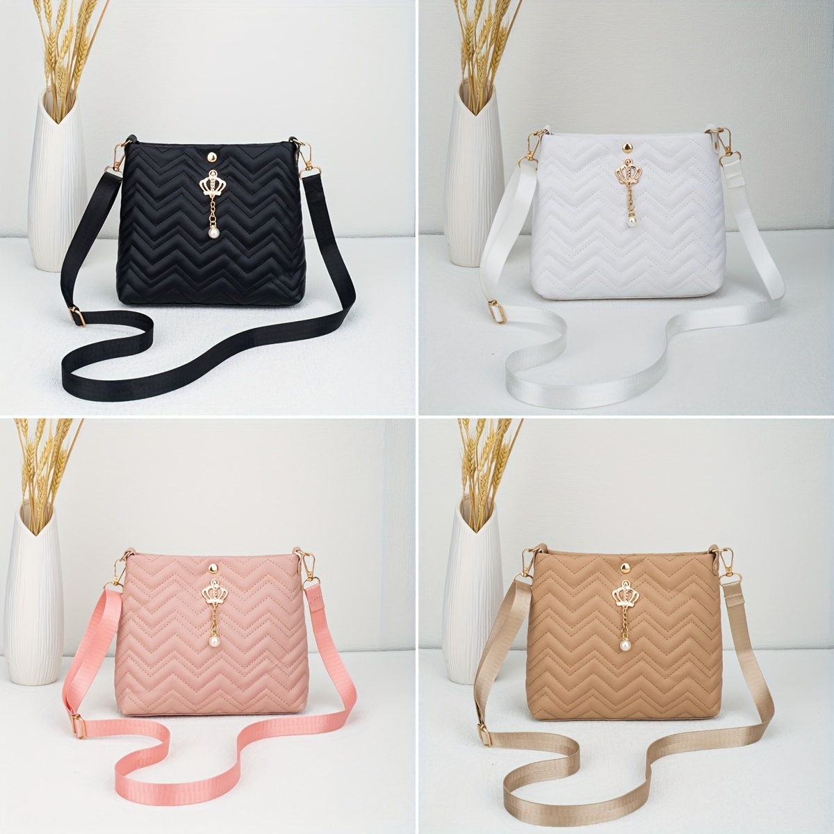 

Crossbody Bag Striped Embossing, Pattern, , Polyester Lined, Pendant Shoulder Bag - Guangzhou