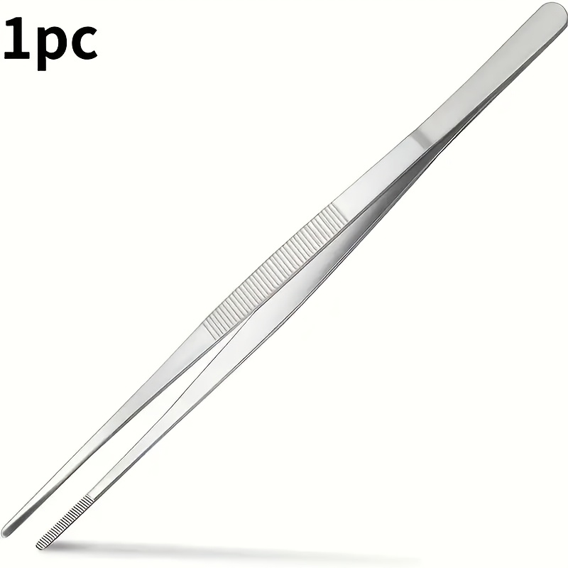TEMU 1pc Of Tweezers, Tweezers Pliers, Barbecue Tweezers, Stainless Steel Cooking Tweezers, Kitchen Tweezers, Stainless Steel Food Tweezers For