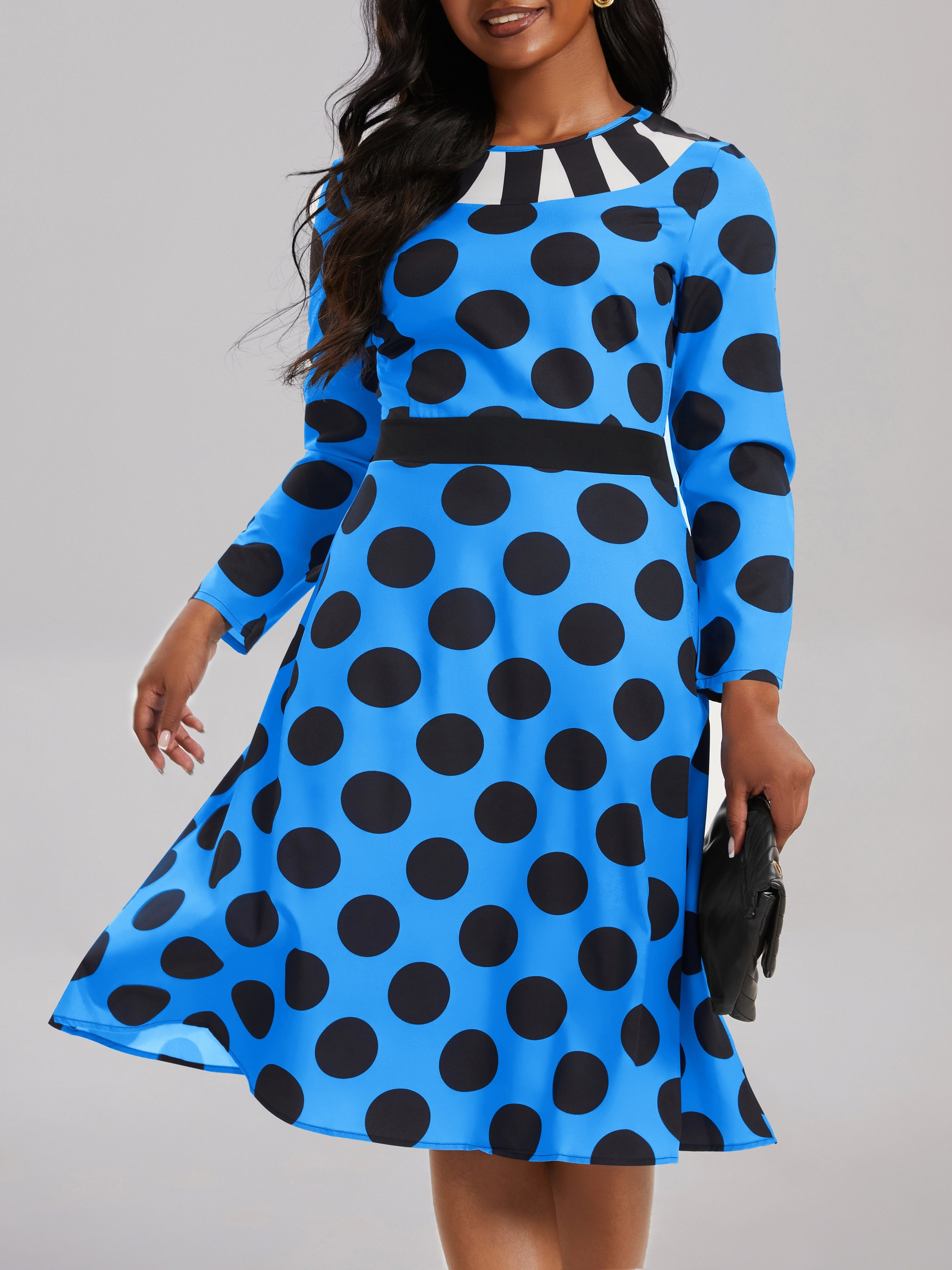 Polka dot dress outlet with pockets