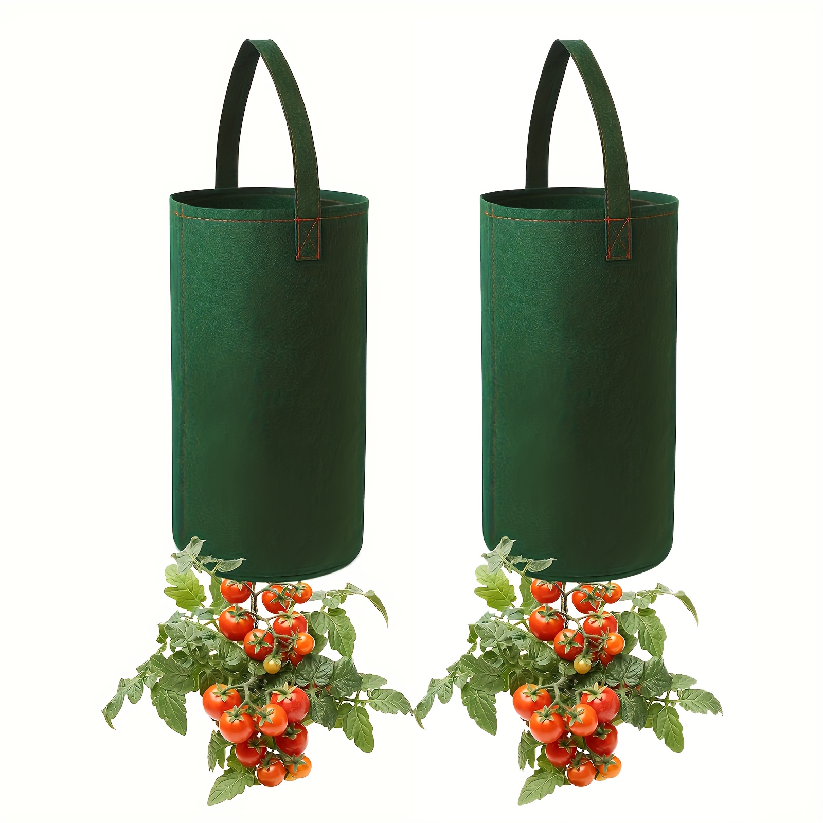 

2 Packs, Upside-down Tomato Grow Bag Widen Planting Holes Easy Installation Durable Hanging Tomato Planter For Small Spaces (requires Plants, Soil And Fertilizer, Not Included)