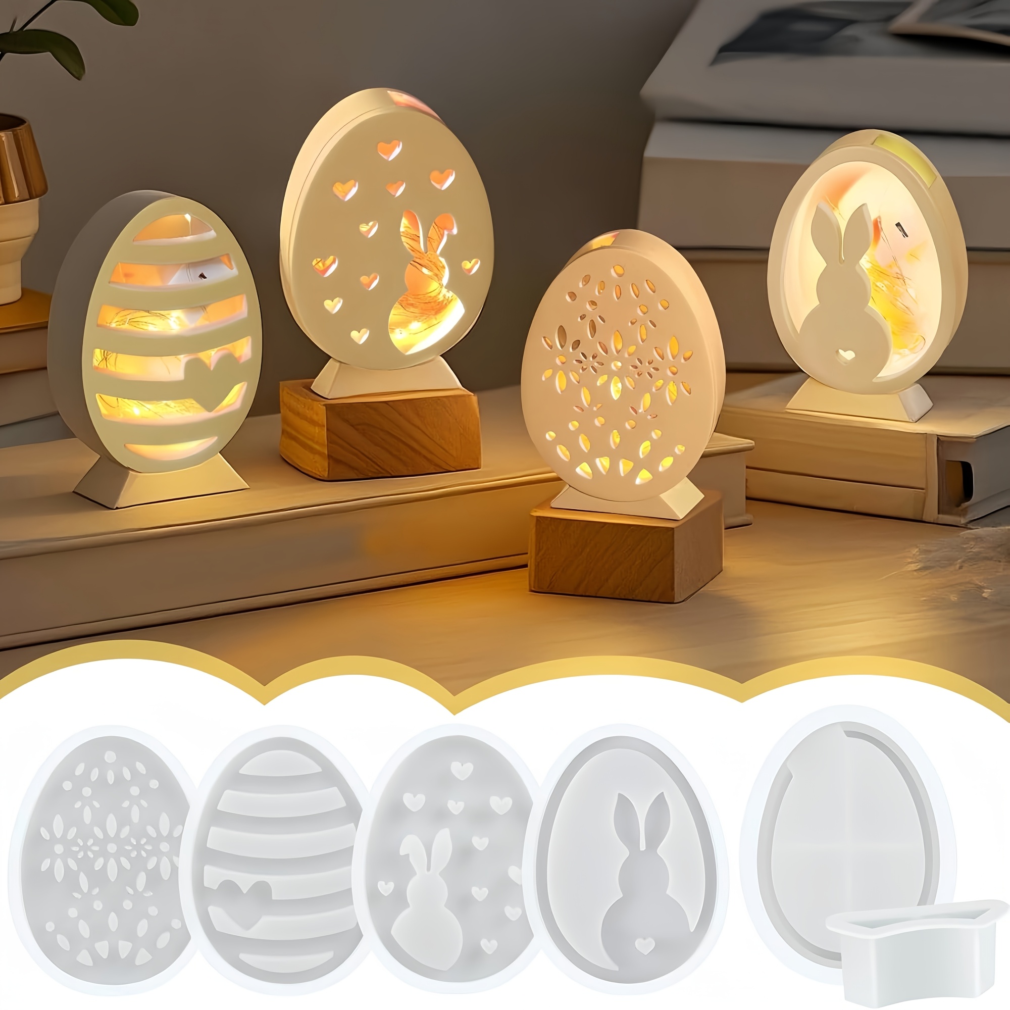 

Pack Of 6 Silicone Mould Easter Silicone Moulds, Silicone Moulds Casting Moulds Easter, Casting Moulds Spring Casting Mould Easter Bunny Diy Silicone Casting Mould Easter