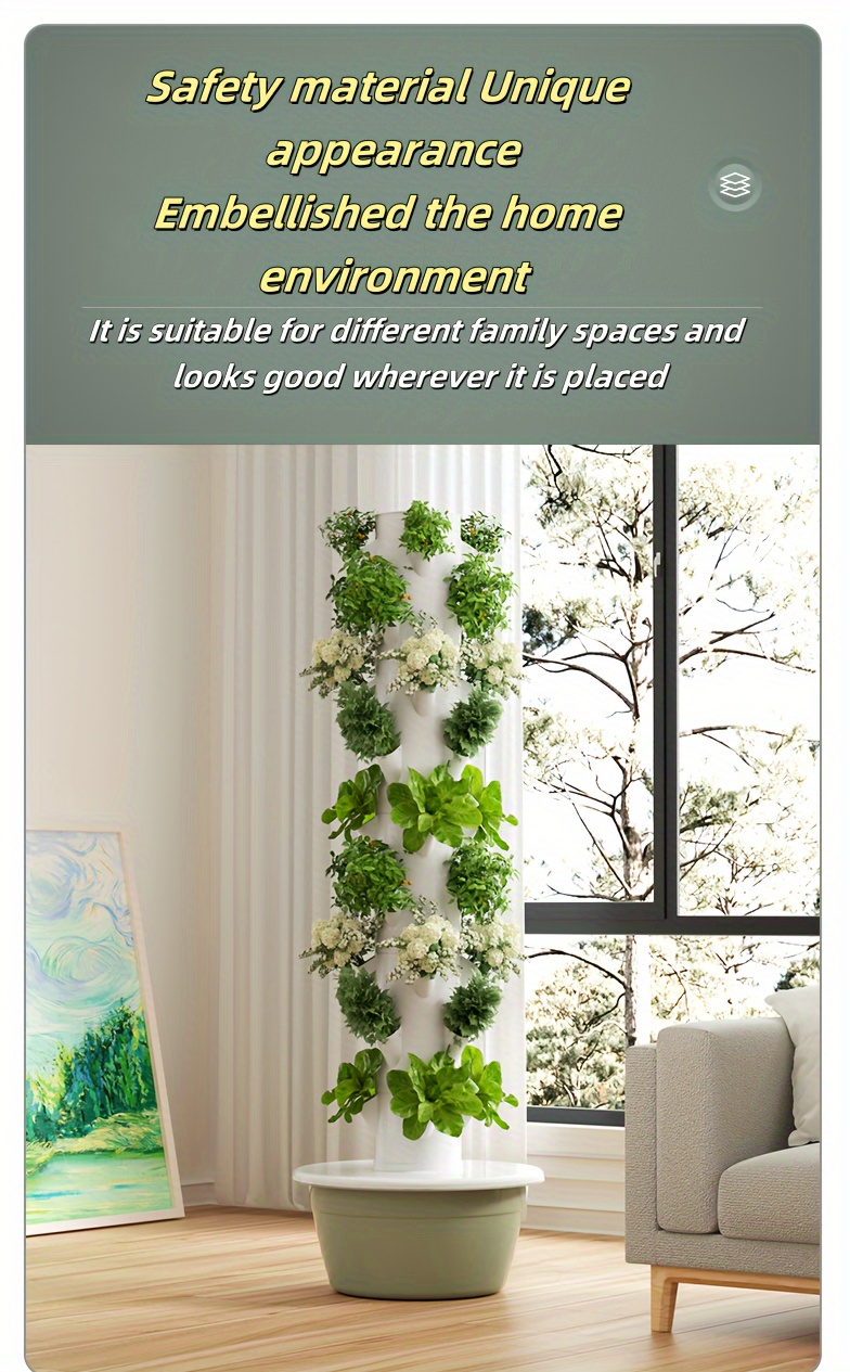 11-Tier Hydroponics Tower Vertical Hydroponics System Soil-Free Cultivation Planting Tower Garden Vegetables Strawberry Planting Pipeline