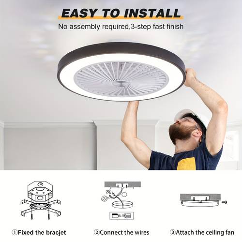 20 sleek flush mount ceiling fan with led light 6 speed 4000 dimmable 3000 6500 timer matte remote control dining living rooms indoor outdoor use adjustable lighting contemporary lighting sleek fan