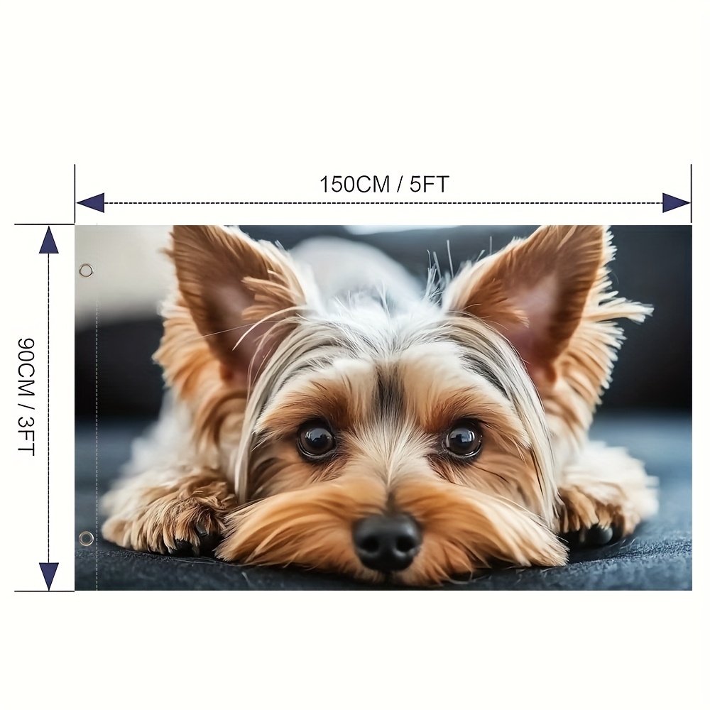 TEMU 1pc, Funny Flag, Cute Puppy Design, Polyester For Small Seasonal Banner Yard Holiday Party Outdoor Decoration, No Pole Included